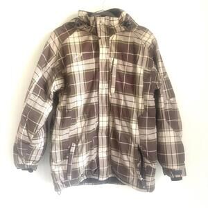 Orage | Boys Brown Beige Green Heavy Winter Ski Coat Size 16